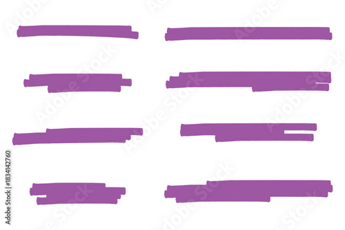 Pink highlight brush lines vector illustration design element