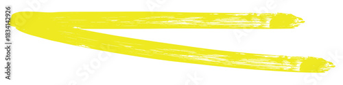 Yellow highlighter brush stroke design element, underline stroke vector illustration
