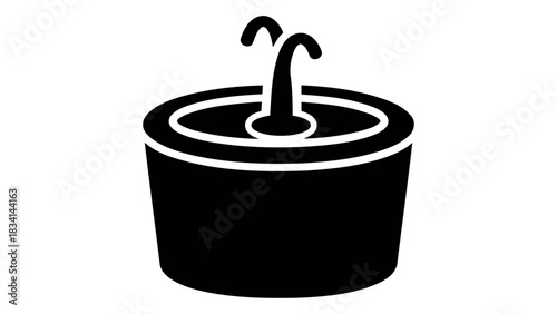 Black silhouette icon of an automatic pet water fountain providing continuous fresh water for pets