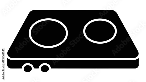 Modern smart cooktop with two heating elements and intuitive controls for intelligent temperature automation and precise