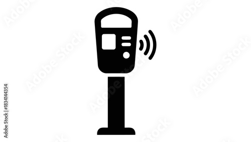 Modern smart parking meter icon illustrating automated payments and efficient urban mobility solutions