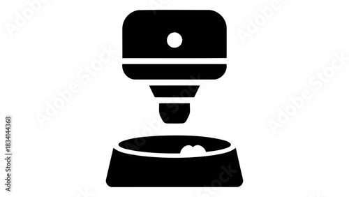 Modern smart pet feeder icon symbolizing automated scheduled feeding for dogs and cats with portion control technology