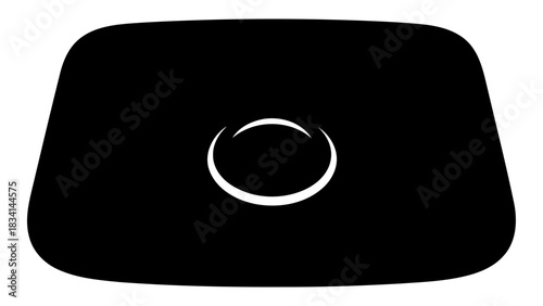 Smart placemat with a circular sensor in the center designed to detect spills and temperature changes on dining surfaces