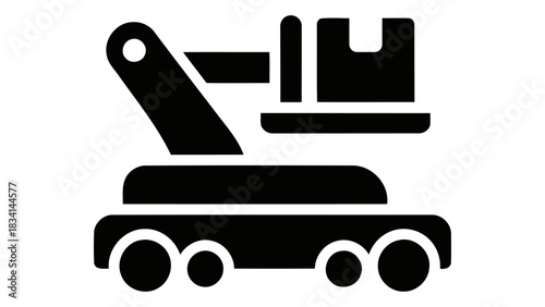 Warehouse robot icon symbolizing automated storage and material movement in logistics and industry