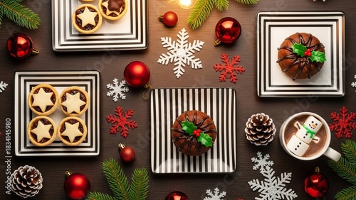 Cozy Christmas Flat Lay with Sweet Treats