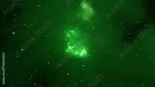 Nature bomb in the forest with explosion bomb fire bomb green effect green screen style featuring green explosion, fire bomb, nature,