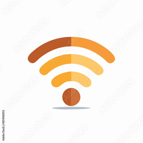 Abstract Wi Fi Signal Icon in Warm Orange and Brown Tones