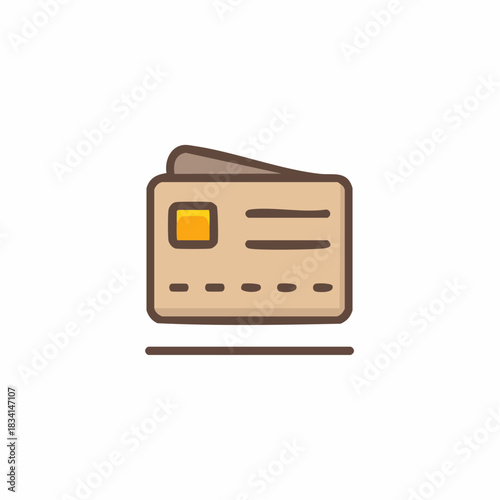 Iconic Wallet Illustration Featuring Cards and Cash Style Design for Financial Management and Monetary Savings