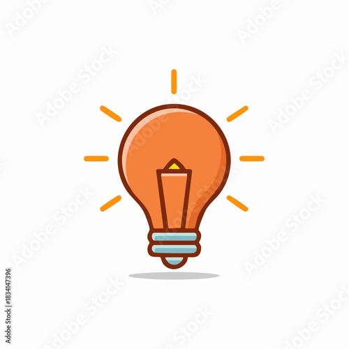 Glowing orange light bulb illustration for innovation or creative ideas