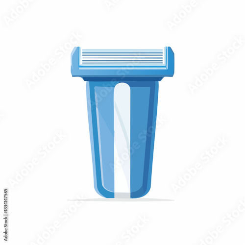 Vector illustration of a blue plastic razor for personal hygiene and hair removal