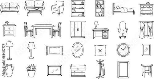 Hand-drawn Furniture Set: Sketchy Home Decor Icons