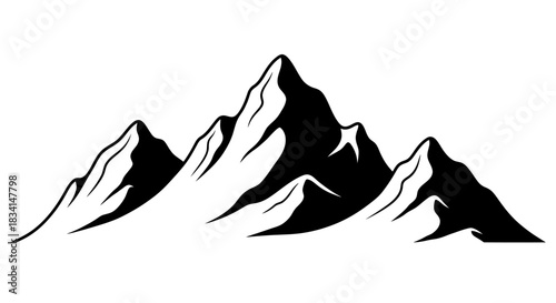 Snowy Mountain Peaks Silhouette – Minimal Alpine Landscape