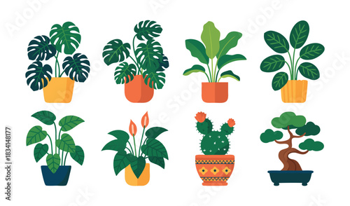 Fresh vegetables and plant collection illustration
