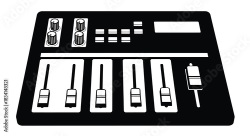 Audio mixer sound console vector illustration for dj equipment use