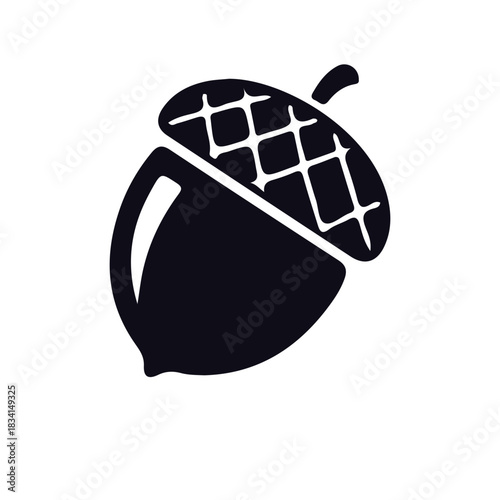 acron,Forest,Tree Nut icon black and white vector design 