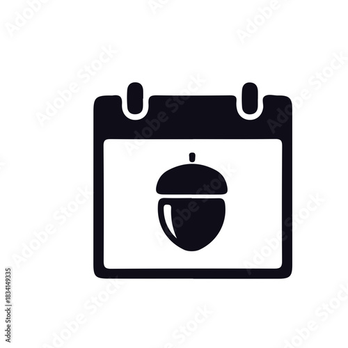 acron,Forest,Tree Nut icon black and white vector design 