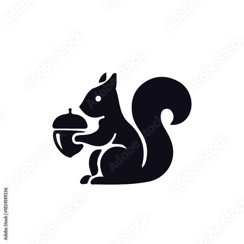 acron,Forest,Tree Nut icon black and white vector design 