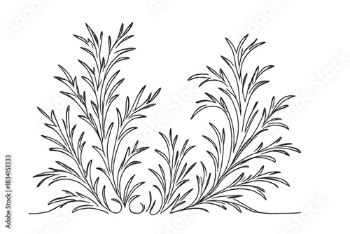 Minimalistic Frosty Window. Winter window frost. Minimalistic one-line drawing fine icy textures covering