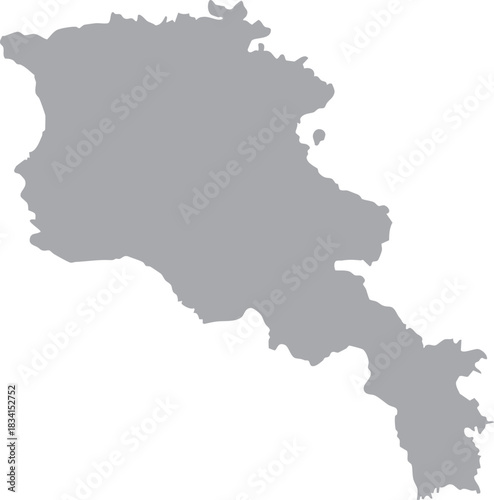 Armenia Map Isolated Silhouette Grey Vector Map Editable