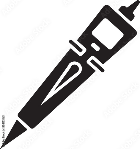 Soldering iron vector icon for electronics repair and DIY projects with heated tip and handle