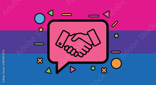 Bisexual handshake partnership agreement collaboration cooperation deal
