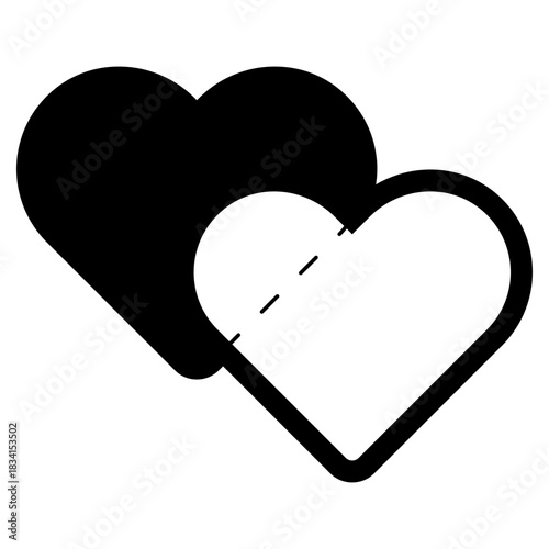 double heart shape love icon