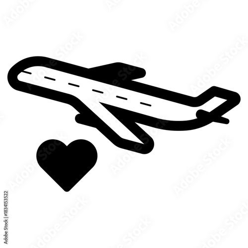 honeymoon by airplane icon
