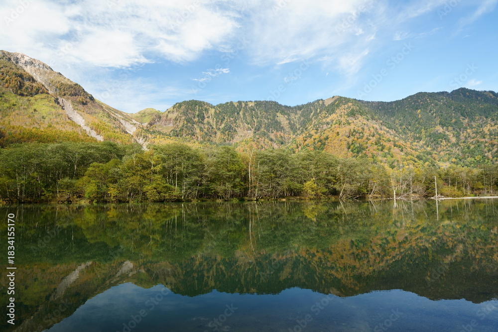 Naklejka premium lake and mountains