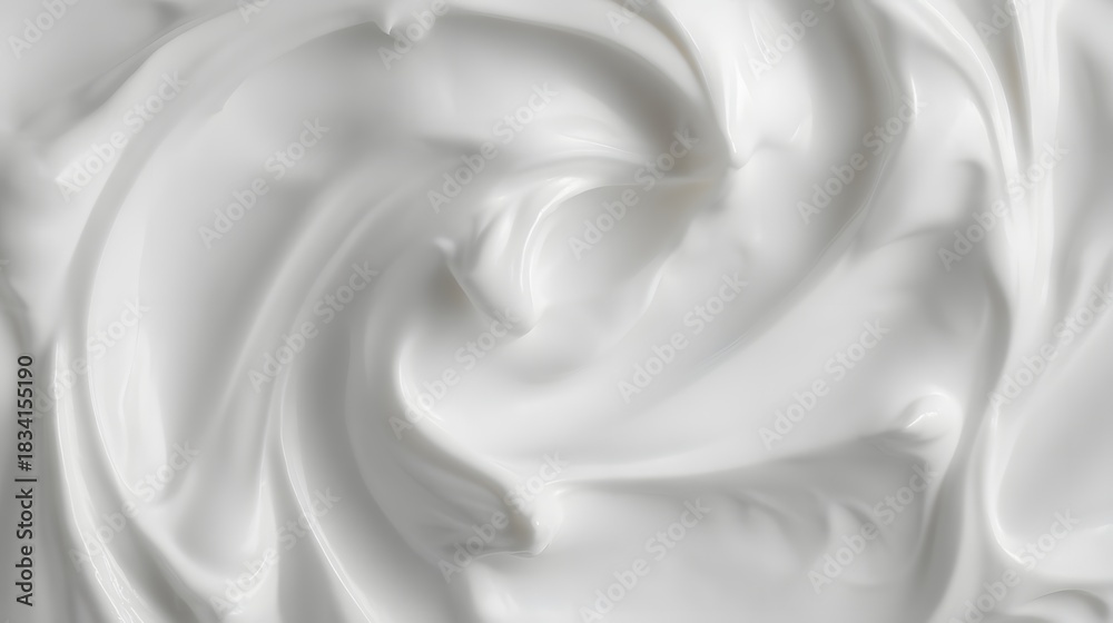 Fototapeta premium close up of a white face cream texture for background, macro photography. white cloudy background.