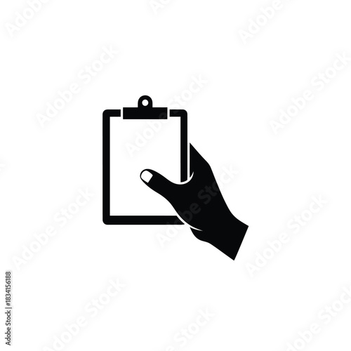 Hand holding potted plant ecology silhouette vector illusration