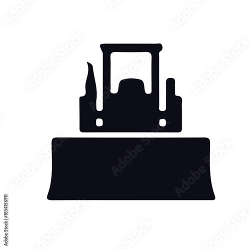 excavator icon black and white vector design 