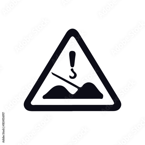 excavator icon black and white vector design 