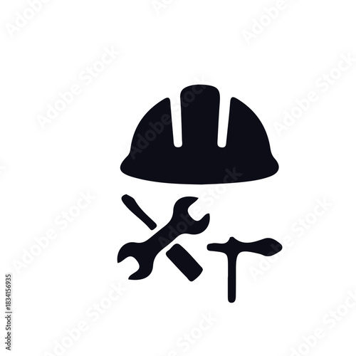 excavator icon black and white vector design 
