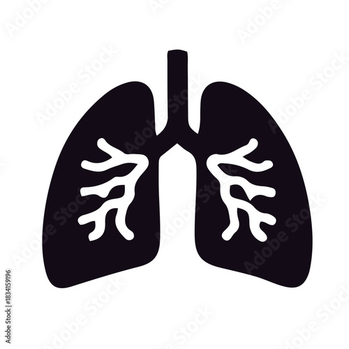 Pneumonia and Flu Icon black and white vector design 