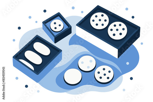 Minimalist Cookie Scene. Cookies Flat Lay Scene. Flat minimalist vector illustration of Cookies Flat Lay Scene