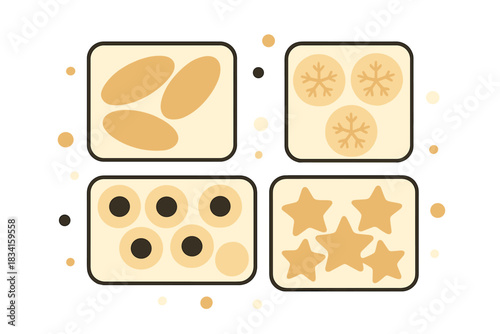 Holiday Treats Layout. Holiday Treats Flat Lay. Flat minimalist vector illustration of Holiday Treats Flat Lay
