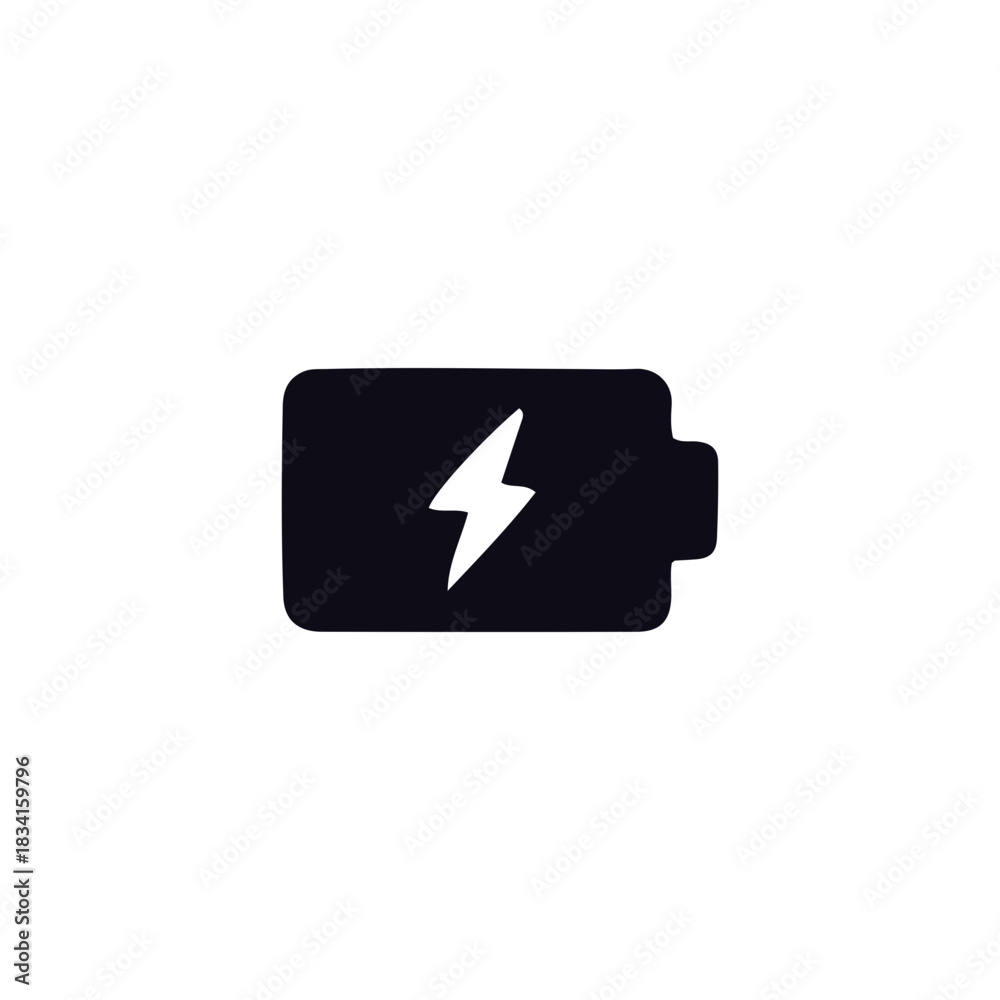 Fototapeta premium Thunder,lightning, electric flash Icon black and white vector design