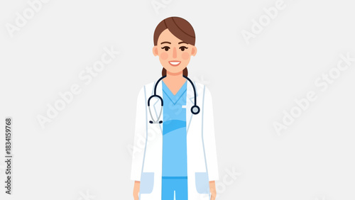 A Confident Female Doctor Smiling Professional, Healthcare, and Medical Expertise