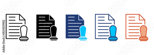 Legal Document Icon Set Multiple Style Collection