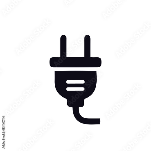  Electricity,battery power Icon black and white vector design 