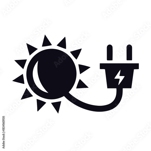Energy.,power eco energy  Icon black and white vector design 