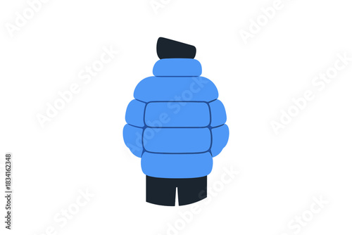 Puffer Jacket Silhouette. Puffer Jacket Moment. Flat minimalist vector illustration of a Puffer Jacket Moment.