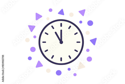 Minimalist New Year Countdown. New Year Countdown Scene. Flat minimalist vector illustration of a New Year