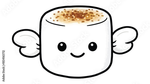 Marshmallow Delight: An adorable marshmallow character with a happy smile, and a toasted top. A perfect treat for any occasion.
