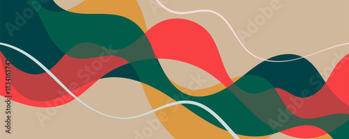 Colorful abstract background with vibrant wavy lines