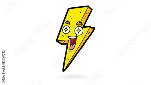 Energetic Bolt: A cheerful illustration depicts a vibrant, smiling lightning bolt, radiating joy and energy.