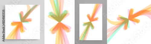 Arrow. Clash of business ideas. Concept of teams competing to achieve a goal. Dynamics. Vector for a brochure, poster, cover, postcard, presentation, flyer, or banner.