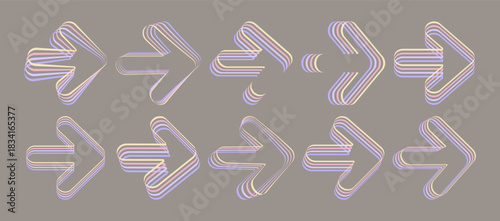 Arrow. Collection of graphic elements. Vector illustration for web design, mobile app, media, etc.