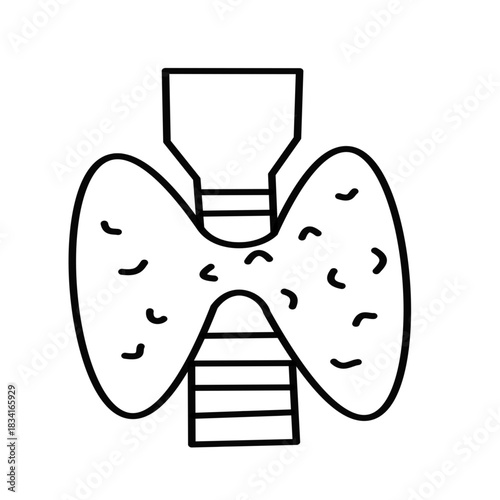 thyroid gland endocrine simple line icon useful for health care app industry.eps
