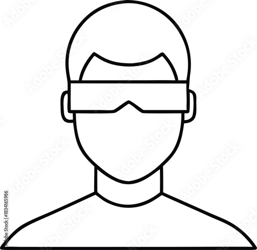 augmented reality goggles outline vector icon